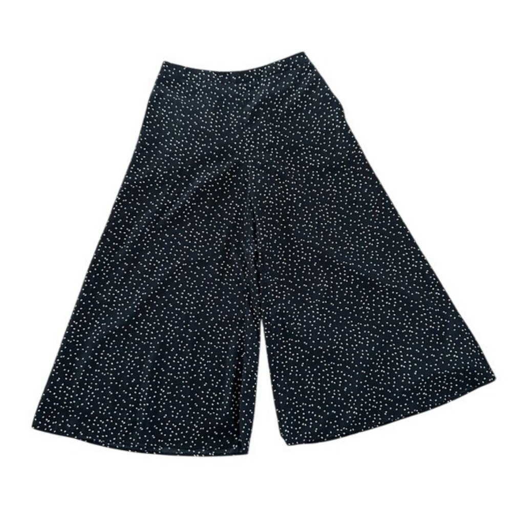 Roolee Black & White Dotted Palazzo Wide Leg Pants Sz Large